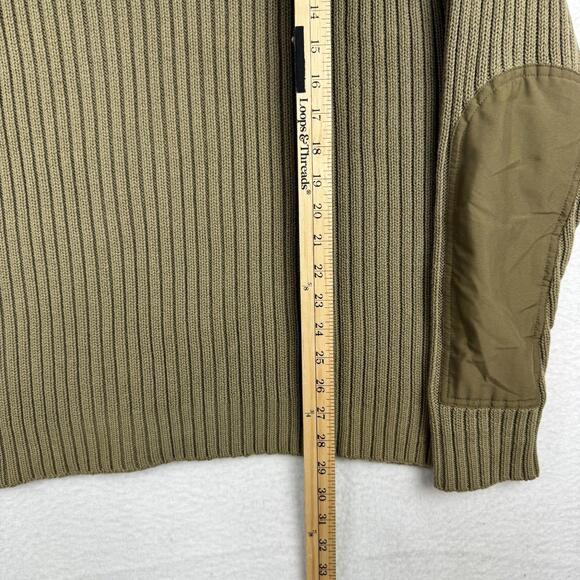 Vintage LL Bean Mens XL Regular Olive Commando Sweater Sweatshirt 90s Hong Kong - Picture 6 of 8